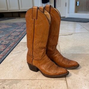Vintage Justin Tecovas style Tan Women's Boots Size 5B ~1990s-2000s.